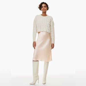 Aritzia Slip Satin Midi Skirt